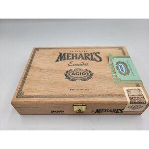 Mehari's Agio Cigars Empty Wood Cigar Box Made in Holland